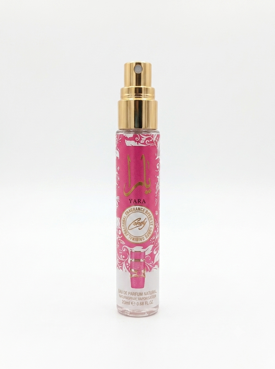عطر جیبی زنانه یارای کندی (Yara Candy) حجم ۲۰ میلی لیتر